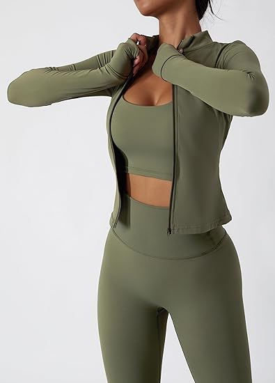Belriviere Womens Two Piece Tracksuit Set Long Sleeve Zipper Jacket