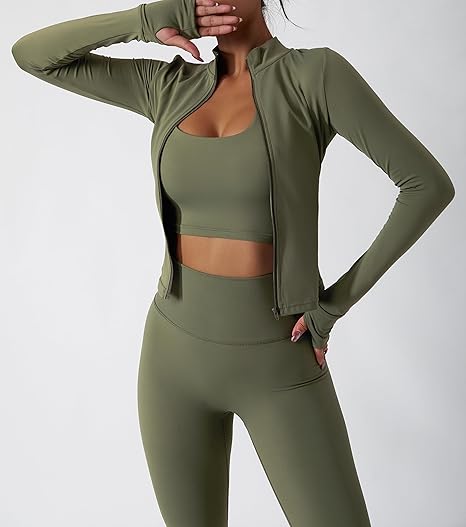Belriviere Womens Two Piece Tracksuit Set Long Sleeve Zipper Jacket