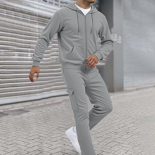 Mens Tracksuit Full Set Activewear Top and Bottom Jogging Suit Set Casual Outfits Sweatshirt Sweatpants 2 Piece Sets