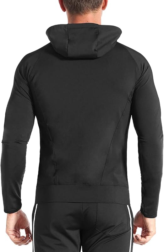 BROKIG Mens Zip Hoodies, Lightweight Sweatshirts Gym Running Jumper Jackets with Pockets