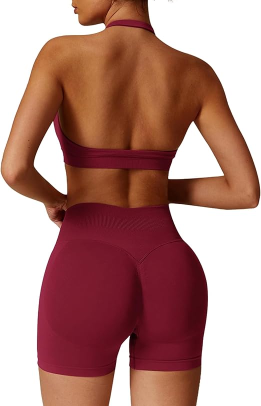 Sports Bras Hidden Scrunch Shorts Yoga Outfits Gym Tracksuit