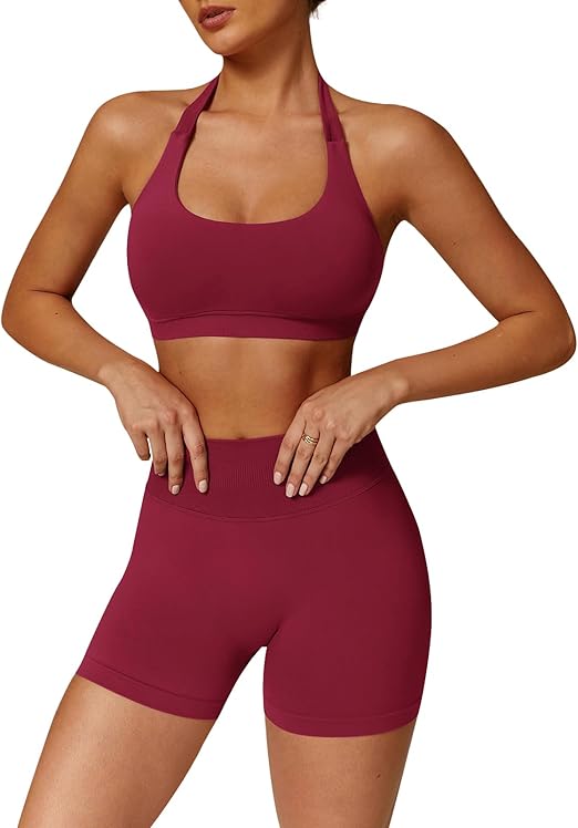 Sports Bras Hidden Scrunch Shorts Yoga Outfits Gym Tracksuit