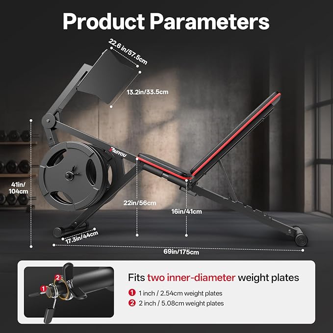 PASYOU Leg Extension Machine With 6 Adjustable Backrests, Leg Press Machine For Home Gym Weight 220LBS