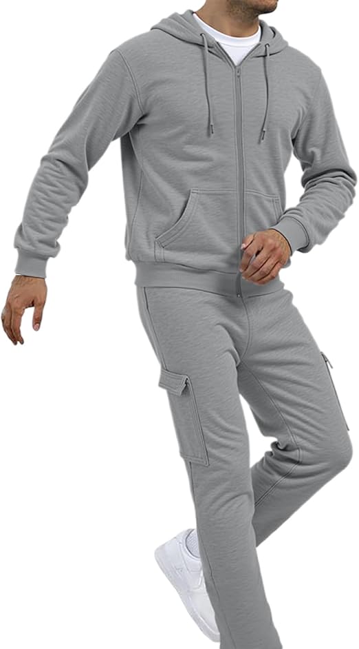 Mens Tracksuit Full Set Activewear Top and Bottom Jogging Suit Set Casual Outfits Sweatshirt Sweatpants 2 Piece Sets