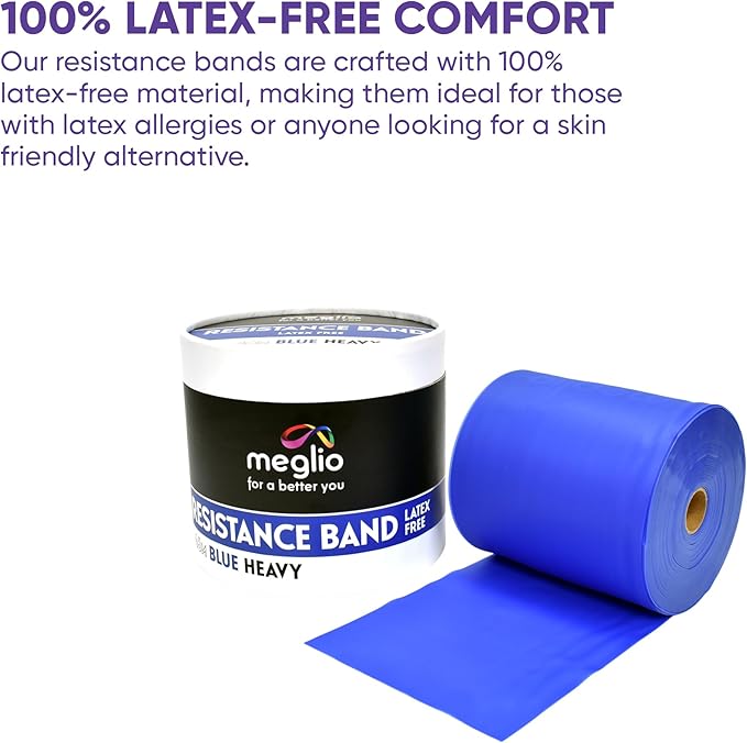 Meglio Resistance Bands Roll - Latex Free Exercise Bands (46 Meter)
