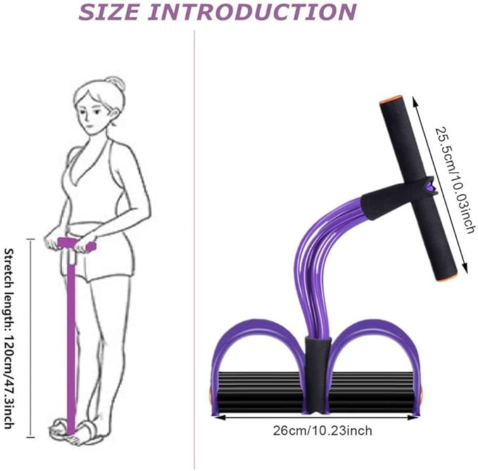 6 Tubes, Elastic Pull Rope, Multifunctional Leg Exerciser for Fitness, Weight Loss, Training, Yoga