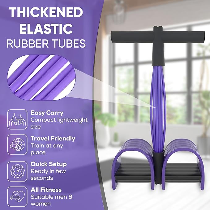 6 Tubes, Elastic Pull Rope, Multifunctional Leg Exerciser for Fitness, Weight Loss, Training, Yoga
