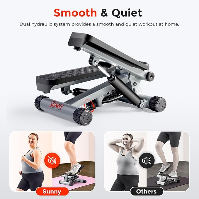 Sunny Health & Fitness Mini Steppers for Exercise at Home, Stair Step Workout Machine