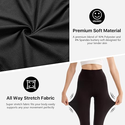 SINOPHANT High Waisted Leggings for Women, Buttery Soft Elastic Opaque Tummy Control Leggings,Plus Size Workout Gym Yoga Stretchy Pants