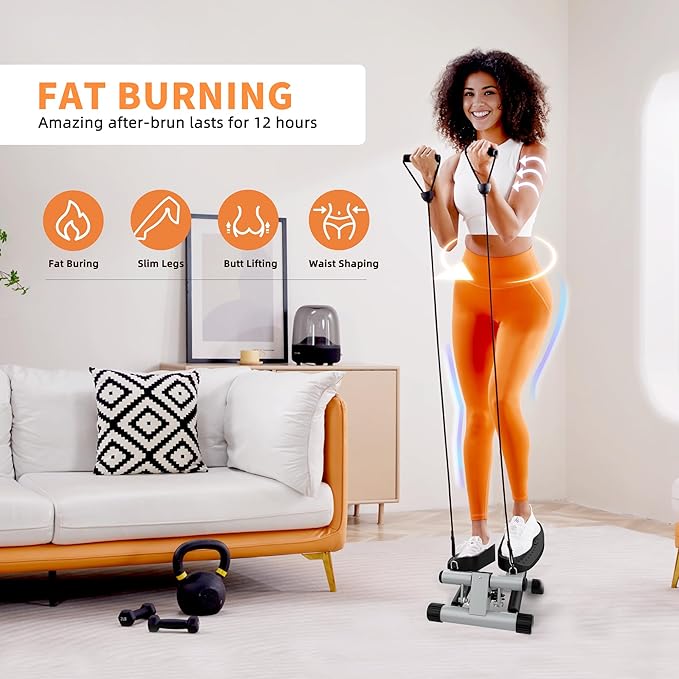 Niceday Mini Stepper Exercise Machine, Steppers with Resistance Bands