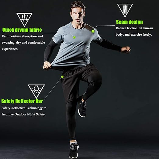 Holure Men's Sports Running Set (Pack of 4 or 5) Athletic Shirt+Short
