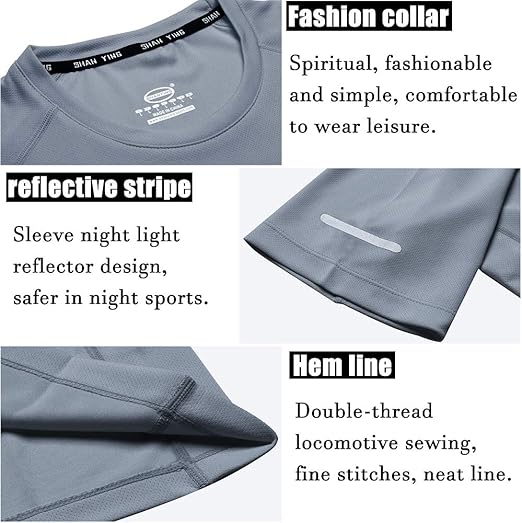 Holure Men's Sports Running Set (Pack of 4 or 5) Athletic Shirt+Short