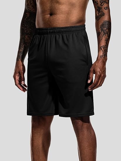 Teesmen Men's Quick Dry Shorts Breathable Sports Gym Running Workout Activewear 3Pack