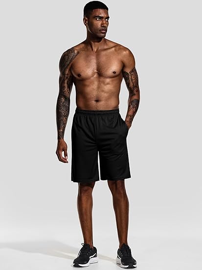 Teesmen Men's Quick Dry Shorts Breathable Sports Gym Running Workout Activewear 3Pack