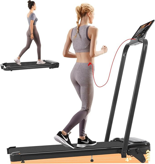 Panana Walking Pad with Incline, Treadmills for Home Foldable, Folding Treadmill Under Desk Running Machine with LED Display, Remote Control