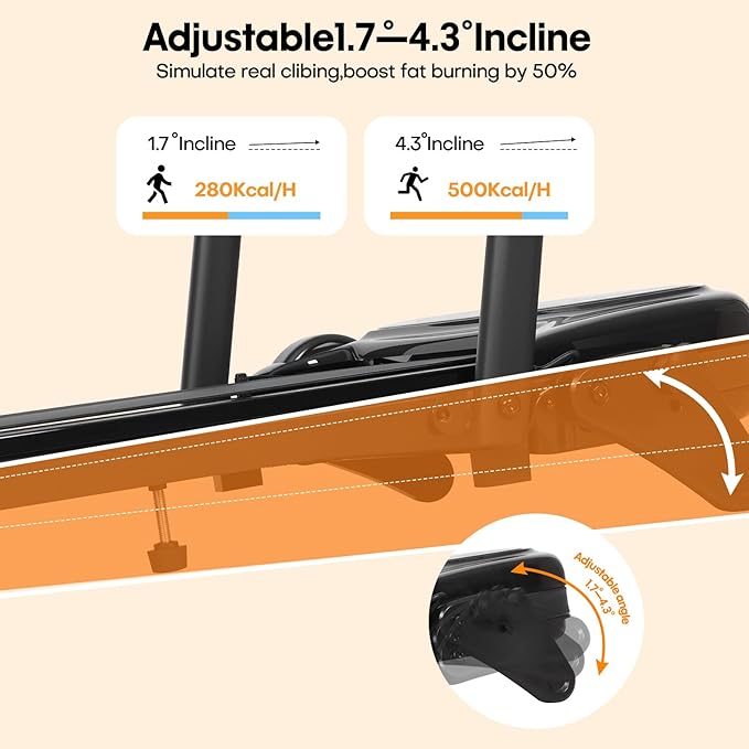 Panana Walking Pad with Incline, Treadmills for Home Foldable, Folding Treadmill Under Desk Running Machine with LED Display, Remote Control